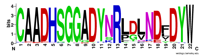 Web logo shows VDJ junction as distinct amino acids